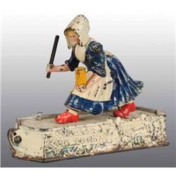 Cast Iron Hubley Old Dutch Cleanser Girl Toy.