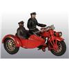 Image 1 : Cast Iron Hubley Motorcycle Toy with Sidecar.