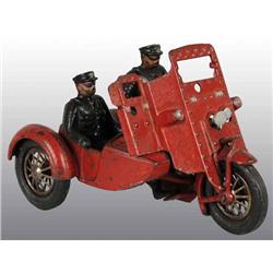 Cast Iron Indian Shielded Sidecar Motorcycle Toy