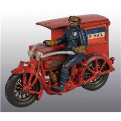Cast Iron Hubley US Air Mail Motorcycle Toy.