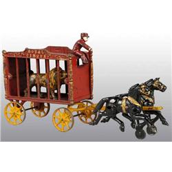 Cast Iron 2-Horse Royal Circus Cage Wagon Toy.