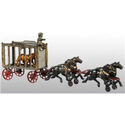 Cast Iron 2-Horse Royal Circus Wagon Toy.
