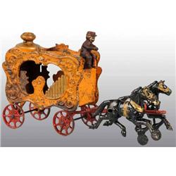 Cast Iron 2-Horse Royal Circus Wagon Toy.