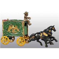 Cast Iron 2-Horse Royal Circus Eagle Van Toy.