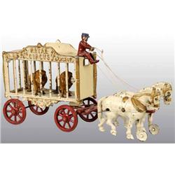Cast Iron 2-Horse Hubley Royal Circus Lion Cage