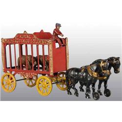 Cast Iron 2-Horse Hubley Royal Circus Wagon Toy.