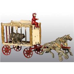 Cast Iron 2-Horse Royal Circus Cage Wagon Toy.