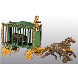 Cast Iron 2-Horse Royal Circus Cage Wagon Toy.