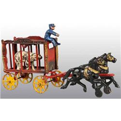 Cast Iron 2-Horse Red Royal Circus Wagon.