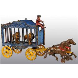 Cast Iron 2-Horse Royal Circus Cage Wagon Toy.