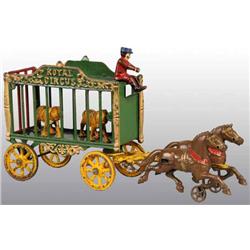 Cast Iron 2-Horse Royal Circus Cage Wagon Toy.