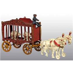 Cast Iron 2-Horse Royal Circus Wagon Toy.