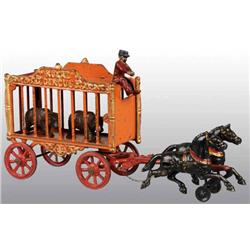 Cast Iron 2-Horse Royal Circus Cage Wagon Toy.