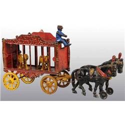 Cast Iron 2-Horse Royal Circus Cage Wagon Toy.