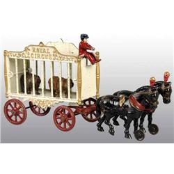 Cast Iron 2-Horse Royal Circus Cage Wagon Toy.