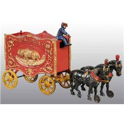 Cast Iron 2-Horse Royal Circus Rhino Van Wagon.