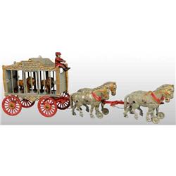 Cast Iron 4-Horse Royal Circus Cage Wagon Toy.