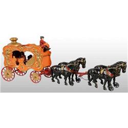 Cast Iron 4-Horse Calliope Circus Wagon Toy.