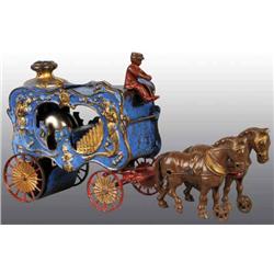Cast Iron 2-Horse Circus Calliope Wagon Toy.