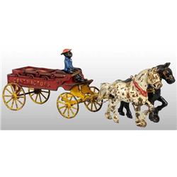 Cast Iron Kenton Contractors Dumping Wagon Toy.