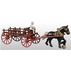 Cast Iron Kenton Single Horse Dray Toy.