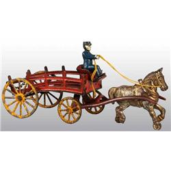 Cast Iron Wilkins Horse Dray Toy.