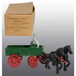 Aluminum Stanley 2-Horse Surrey Wagon Toy.