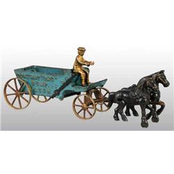 Cast Iron Arcade Contractors Dump Wagon Toy.