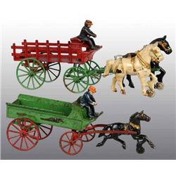 Lot of 2: Cast Iron Kenton Horse-Drawn Toys.