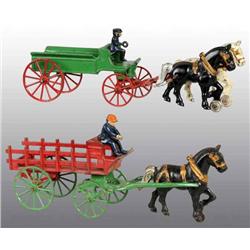 Lot of 2: Cast Iron Kenton Horse-Drawn Toys.