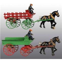 Lot of 2: Cast Iron Kenton Horse-Drawn Toys.