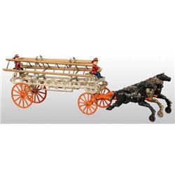 Cast Iron Kenton 3-Horse Ladder Wagon Toy.