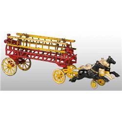 Cast Iron Kenton 3-Horse Ladder Wagon Toy.