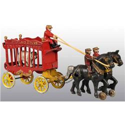 Cast Iron Kenton Circus Cage Wagon Toy.