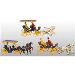 Lot of 3: Horse-Drawn Surrey Toys.