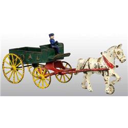 Cast Iron Kenton Single-Horse Coal Wagon Toy.