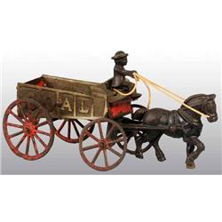 Cast Iron & Tin Hubley Coal Wagon Toy.