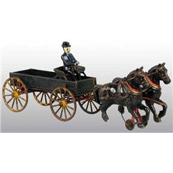 Cast Iron Wilkins Farm Wagon Toy.