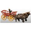 Image 1 : Cast Iron Dent Ox-Drawn Farm Wagon Toy.