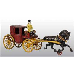 Cast Iron Hubley Single-Horse Cab Toy.