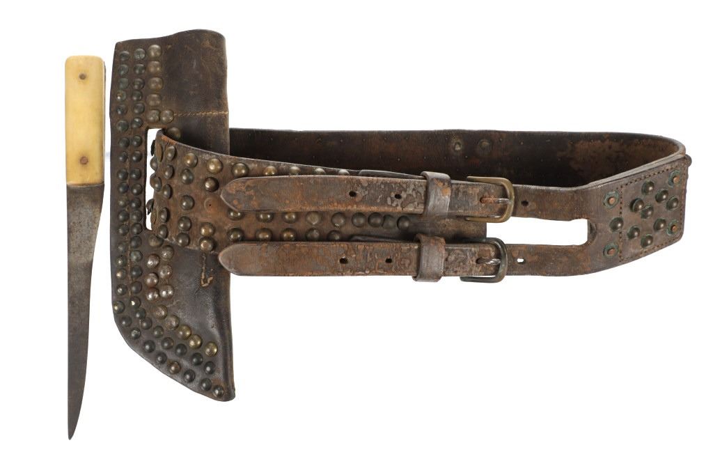 Blackfoot Tacked Sheath Belt W Knife 19th C 