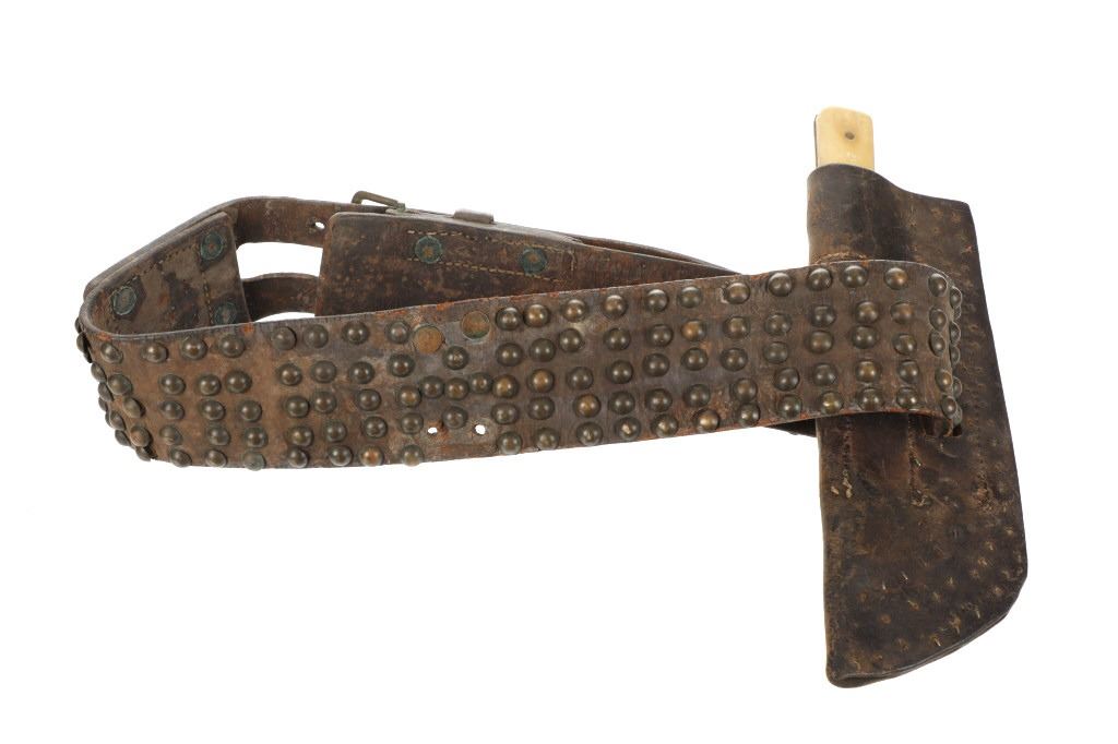 Blackfoot Tacked Sheath Belt W Knife 19th C 