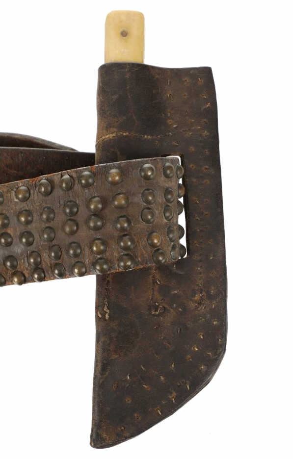 Blackfoot Tacked Sheath Belt W Knife 19th C 