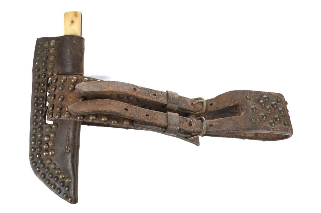 Blackfoot Tacked Sheath Belt W Knife 19th C 