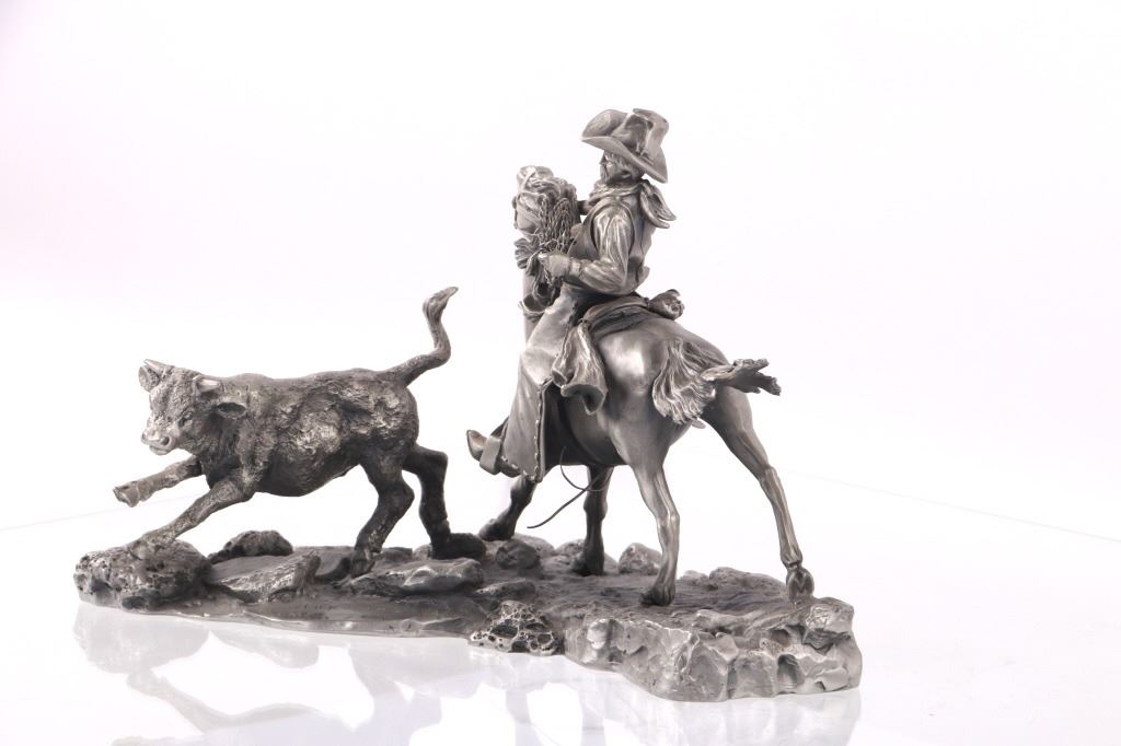 Western Pewter Sculpture Don Polland Maverick Calf