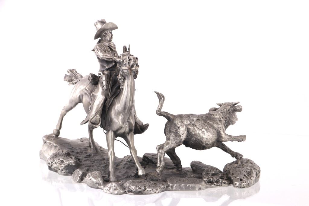 Western Pewter Sculpture Don Polland Maverick Calf