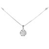 Image 1 : Cluster Diamond & 14k White Gold Necklace