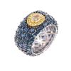 Image 8 : Designer Blue Sapphire & Fancy Yellow Diamond Ring