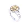 Image 3 : Rare Natural Fancy Yellow Diamond 14K Gold Ring