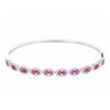 Image 1 : Ruby VS Diamond & 14k White Gold Bangle Bracelet